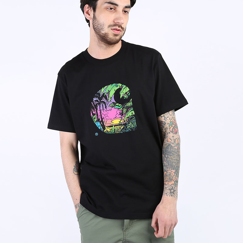 Мужская футболка Carhartt WIP S/S Sunset C T-Shirt (I027812-black)  - цена, описание, фото 1